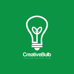 bulb light lamp logo and icon design template