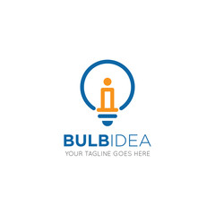 bulb light lamp logo and icon design template