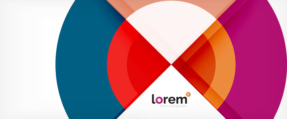 Obraz premium Modern geometric circles abstract background, colorful round shapes with shadow effects