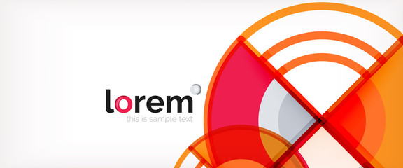 Circle abstract background, bright colorful round geometric shapes