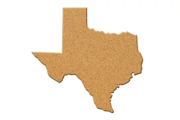 Foto op Plexiglas Map to the state of Texas USA in cork material © Karen Roach