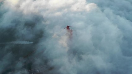 Golden gate bridge in fog
