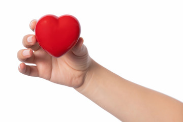 Fototapeta premium Healthcare concept, female holding heart with love in her hands