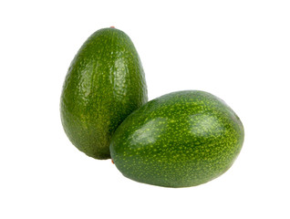 Fresh organic avocado isolated on the white. Tropical exotic food.