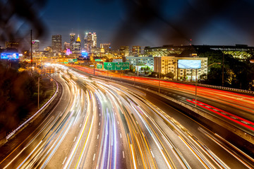 Fototapeta na wymiar Downtown Atlanta Skyline from Pryor Road at Night
