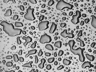 closeup drops of water on the car after rain