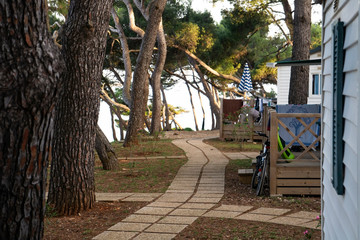 Path through a Mediterranean Tourist Holiday Camping Site