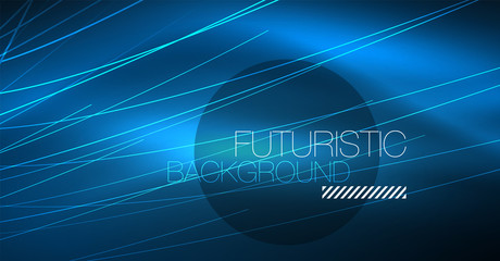 Neon glowing magic background, neon banner, night sky wallpaper. Magic light effect. Christmas abstract pattern.