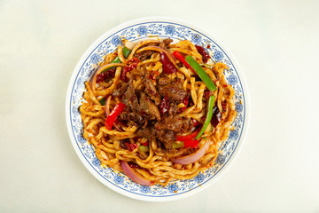 Dry Fried lean meat Fried noodles