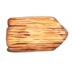 Watercolor wooden slice