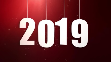 Happy New Year 2019 white paper numbers