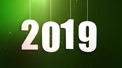 Happy New Year 2019 white paper numbers
