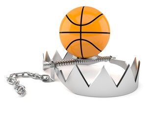 Basketball ball on bear trap