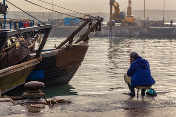 In the old fishing port of Essaouira.