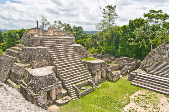 Caana pyramid at Caracol archeological site of Mayan civilization in Belize