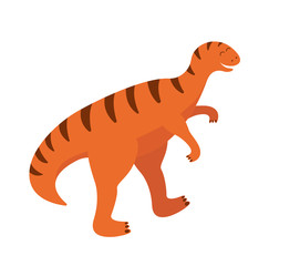 Child illustration of a cute orange dinosaur