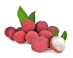 Lychee on a white background