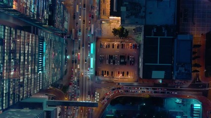 Hong Kong skylines view from sky at night