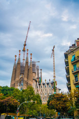 Obraz premium La Sagrada Familia in Barcelona, Spain. It is on the part of UNESCO World Heritage site by an artist Antoni Gaudi.