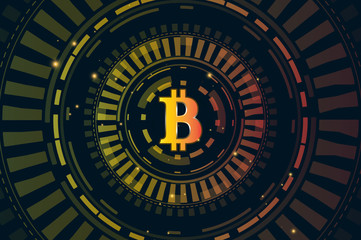 Bitcoin digital currency. Futuristic digital money for your concept design. Touch the future