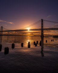 Sunrise in San Francisco at the Bay Bridge.