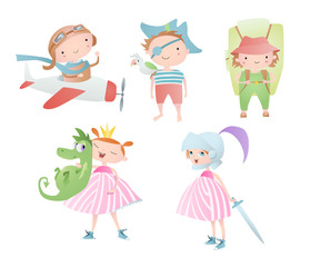 Set of characters. Funny children. 