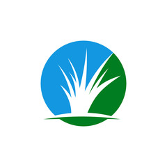 grass logo template design vector illustration