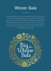 Winter Sale Poster in Frame Made of Snowflakes