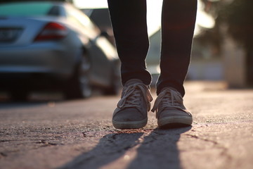 walking on the street