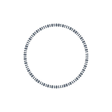 Circle binary circuit, future technology, cyber security concept, vector illustration.
