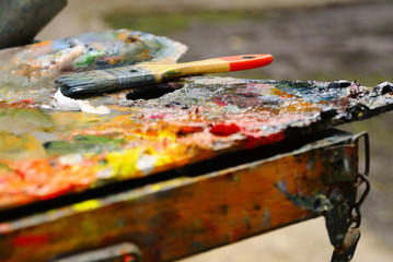 Oil paint palette