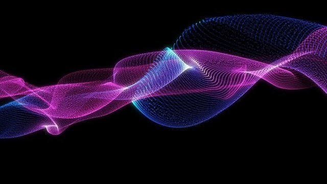 4K 60 fps. Abstract loopable blue and violet wavy motion background. Concept of futuristic animation.
