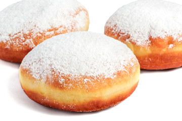 White Donut isolated on white background