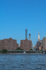 Fototapeta na wymiar East River along the East Village, Manhattan, NYC