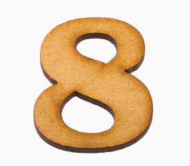 Numbers in wood - Number 8