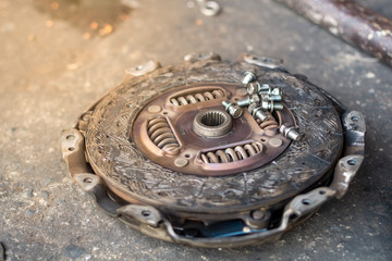 Closeup part of car’s engine