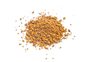instant coffee powder isolated on white background