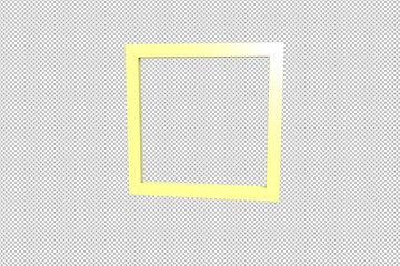 3D illustration of Square, yellow color with transparent background.