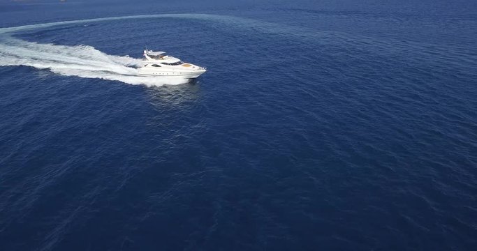 Luxury yacht drive on the sea