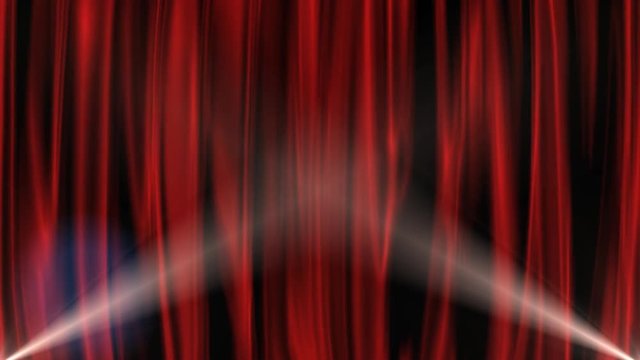 Red curtain animation with alpha channel (transparent background)
