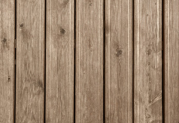 Brown background of wooden plank, top view, copy space