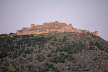 Obraz premium Castle of Argos or Larissa castle in Argos at Peloponnese , Greece. Argos - Views of the fortress, Greece. The castle lies on the prominent hill called 