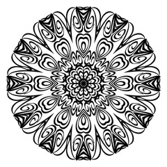 Flower coloring Mandala. decorative elements. Oriental pattern, vector illustration. Indian, moroccan, mystic, ottoman motifs.
