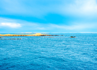 Seascape view at Stykkisholmur lighthouse hill, Iceland