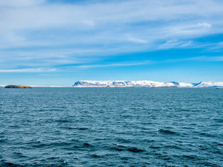 Seascape view at Stykkisholmur lighthouse hill, Iceland