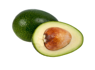 Fresh organic avocado isolated on the white. Tropical exotic food.