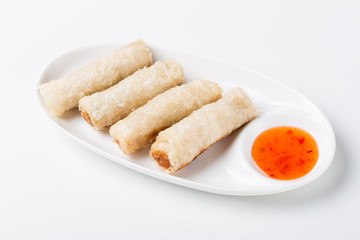Breaded sticks with chilli sauce