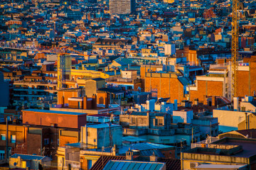 City view of Barcelona, Spain. Barcelona is a city located in the east coast of Spain.