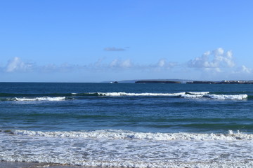 waves on the Gamboa beach in Peniche