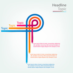 Infographic background with 3 steps overlaps circles design for presentation or web
